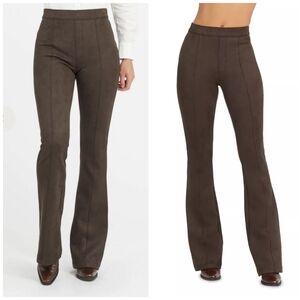 Spanx Women’s Chocolate Brown Faux-Suede Flare Pants